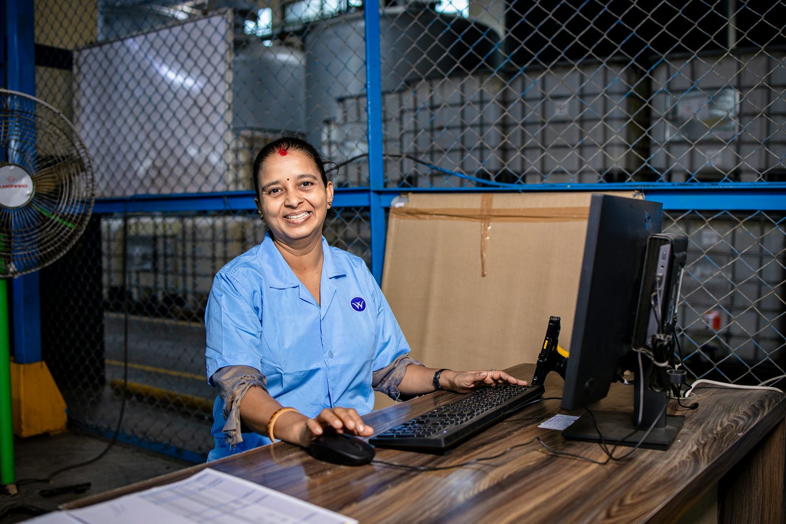 Illustrative warehouse workstation